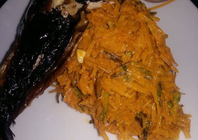 African Salad AKA Abacha with Smoked Fish