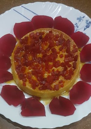 A picture of Caramel custard pudding.