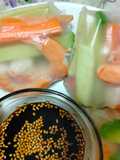 Involtini crudisti verdure e gamberi