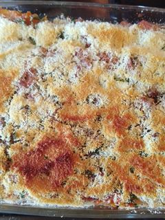 Una foto de Lasaña de camarones en salsa roja