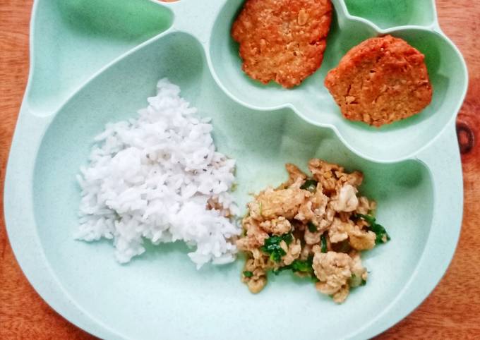 Resep Day. 287 Tumis Telur Kangkung dan Perkedel Tempe (15 month+) Anti Gagal