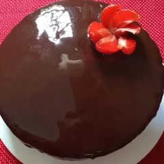 A picture of Perfect Chocolate Mirror Glaze.
