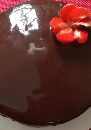 A picture of Perfect Chocolate Mirror Glaze.