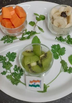 A picture of Tricolour Fruit Dish 🇮🇳🇮🇳🇮🇳.