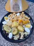 Couscous aux légumes, raisin sec, dédragé et sésame