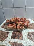 Brownies suaves sin azúcar rellenos con membrillo