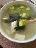 Avocado tofu miso soup