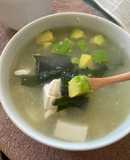 Avocado tofu miso soup