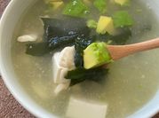 A picture of tofu wakame miso soup