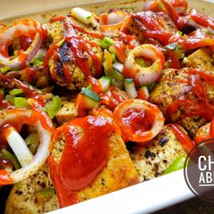 A picture of Oven grilled spicy tofu.