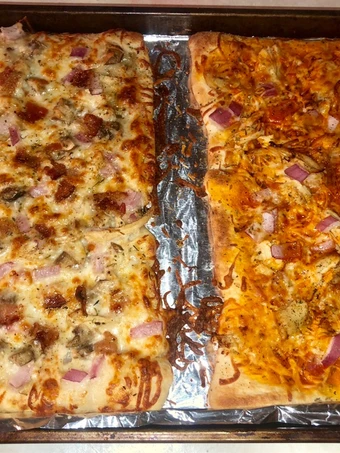 Recipe Chicken bacon ranch &amp; buffalo chicken pizza 🍕 🍗 🥓 🍄 🌶 the So Delicious Appealing