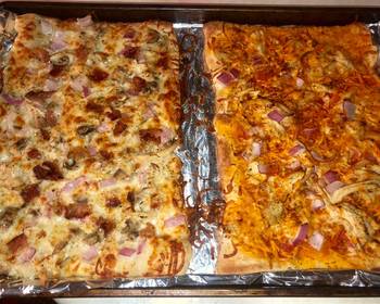 Update, Making Recipe Chicken bacon ranch  buffalo chicken pizza      Delicious Steady