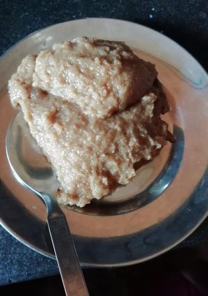 A picture of Aata halwa.