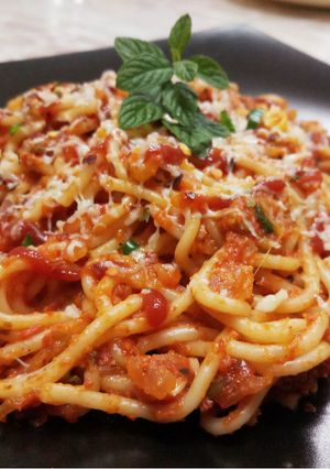 A picture of Italian Cheese Spaghetti.