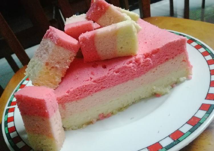 Kek Kukus Pink Ombre