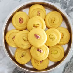 A picture of Cashew Paneer Sondesh -“Maa Durga’s Sweet Blessings.
