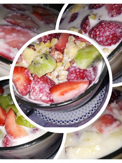 صورة لوصفة بليلة بالمكسرات والفواكه 🍓🍎🥝🍌🍑