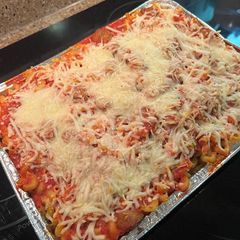 A picture of Turkey Sausage and Protein Mac Casserole.
