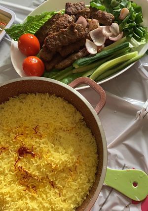 صورة لوصفة أرز مع الكباب