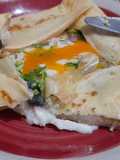 Creppe de huevo queso jamón