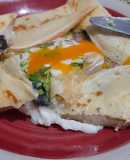 Creppe de huevo queso jamón