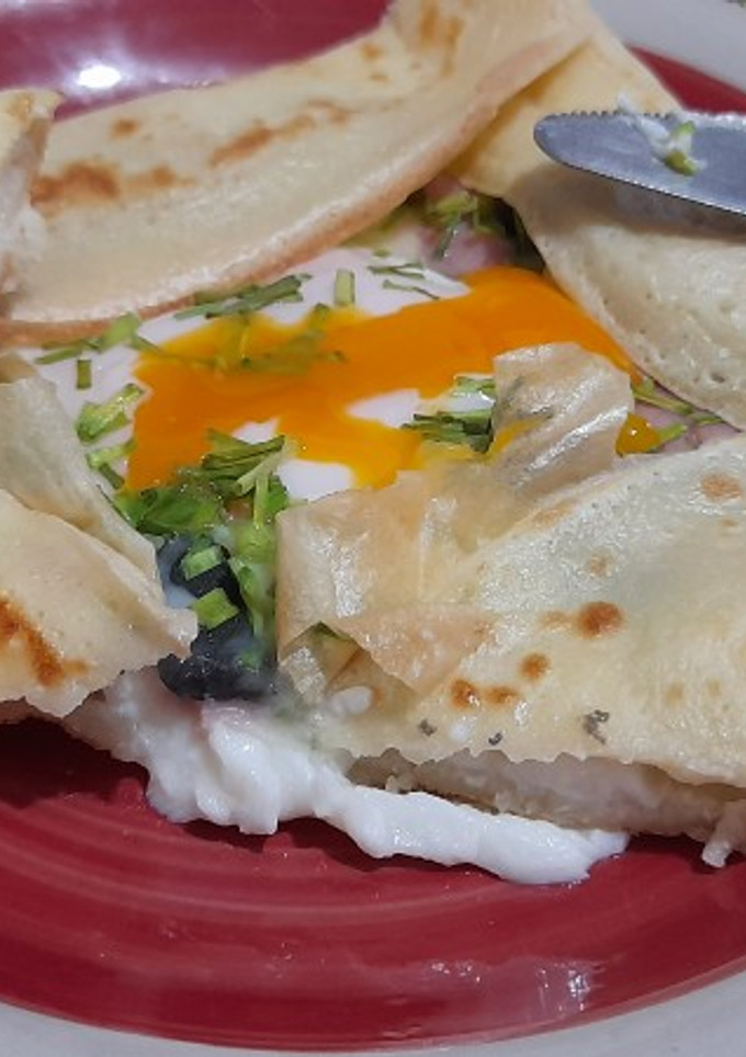 Una foto de Creppe de huevo queso jamón