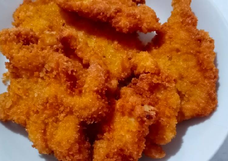 Cara Gampang Menyiapkan Chicken katsu krispy yang Enak