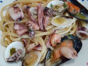 A picture of cilantro garlic pasta