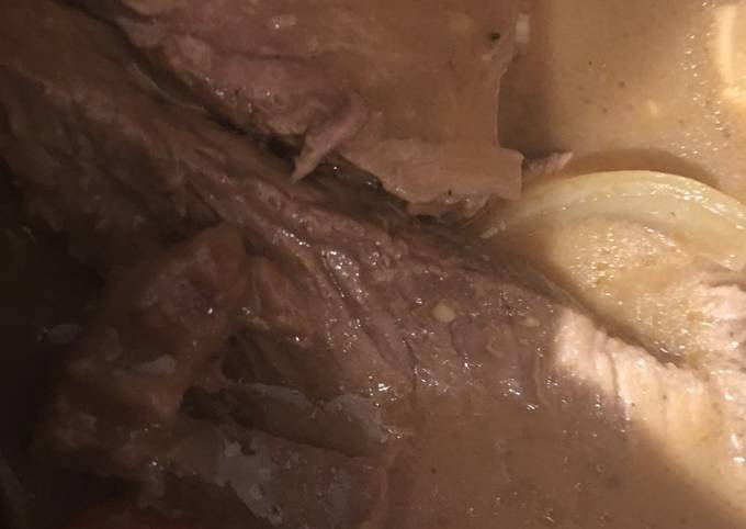 Steps to Prepare Homemade Crockpot Roast Beef and Gravy