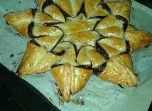 Una foto de Estrella de hojaldre con Nutella