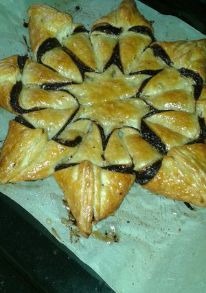 Una foto de Estrella de hojaldre con Nutella