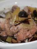 Chicken Stew with Chestnuts and Potatoes in Slow Cooker