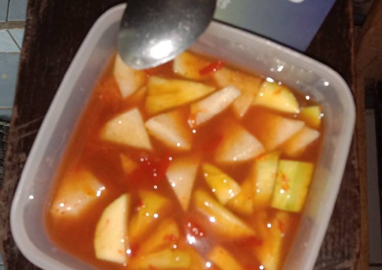 Cara menyajikan Asinan Buah sueger.  Anti Gagal