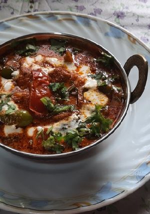 A picture of Dhaba style spicy kadai paneer.
