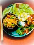 Spicy Achari Pad Thai with Shrimps & Eggs : An Indo-Thai Fusion Dish