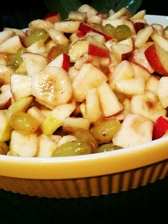 A picture of Fruit Chaat🍎🍌🍋🍇🍐.
