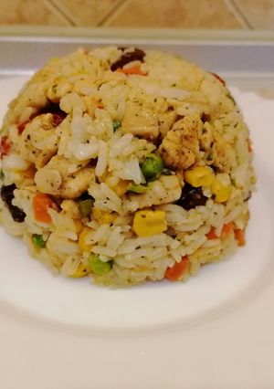Zöldséges rizses hús recept fotója
