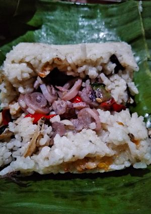 Foto resep Nasi bakar cumi asin