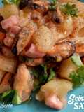 Paccheri Rigati con Cozze, Patate e Pancetta dolce