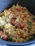 Rice 'with Stuff' in an Electric Rice Cooker