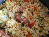 Arroz "con cosas" en arrocera electrónica