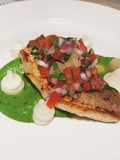 Pan fried fish with pineapple salsa