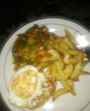 Chips & Veggies in gravy sauce
