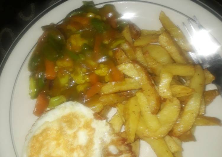 How to Make Perfect Chips &amp; Veggies in gravy sauce