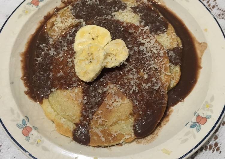 Banana pancake with choco vla and cheese