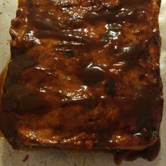 A picture of Bbq chicken bacon and cheese meat loaf.