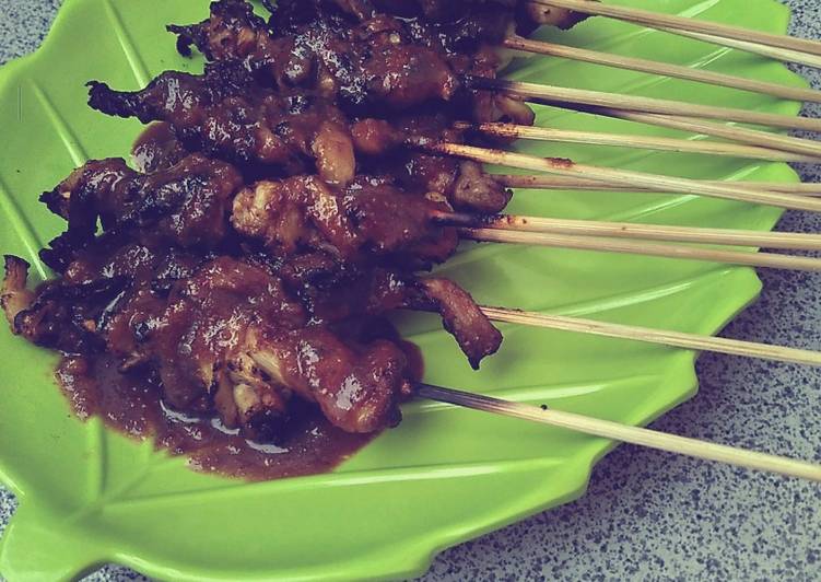 Resep Sate jamur tiram saos kacang Anti Gagal