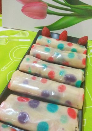 Foto resep Dadar gulung isi piscokjuri (pisang keju coklat strawberry)