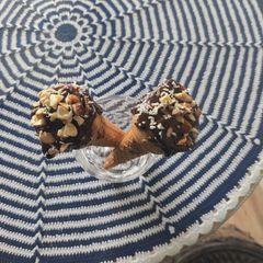 A picture of Chocolate fruit cone.