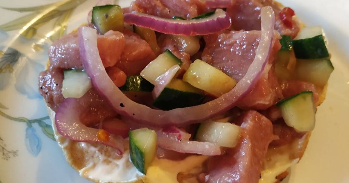 Tostadas de atún fresco ? Receta de Esme Rodríguez - Cookpad